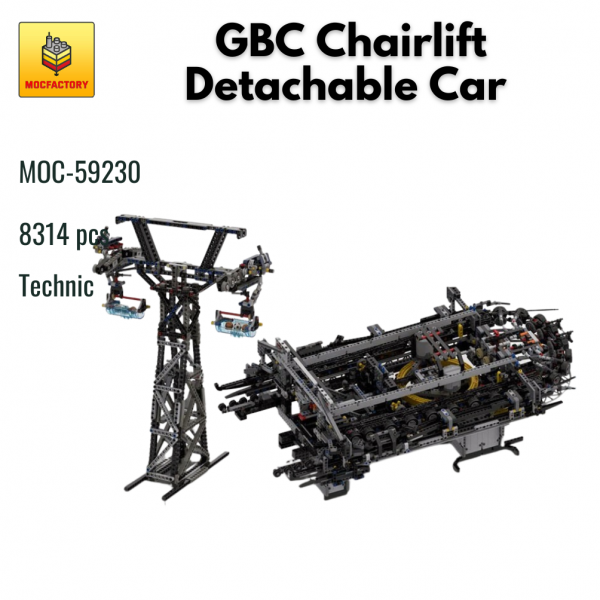 MOC 59230 Technic GBC Chairlift Detachable Car MOC FACTORY - MOULD KING