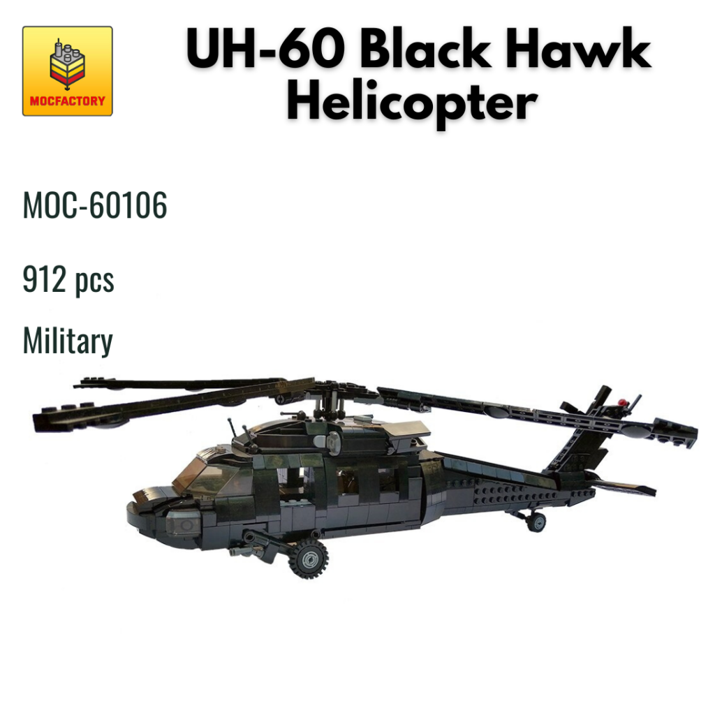 MOC-60106 UH-60 Black Hawk Helicopter With 912 Pieces