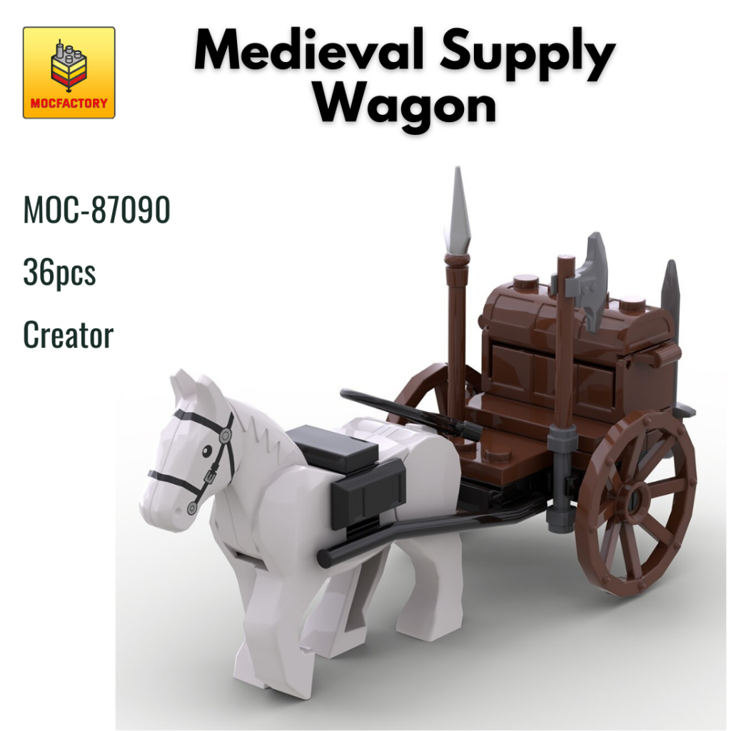 MOC-87090 Medieval Supply Wagon With 36PCS