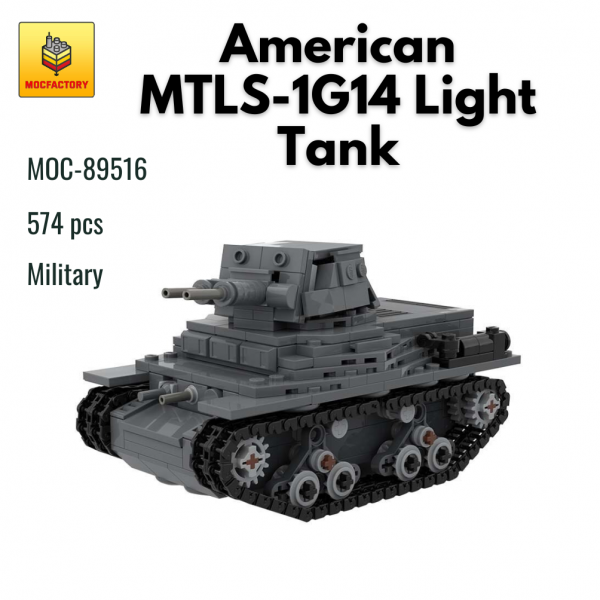 MOC 89516 Military American MTLS 1G14 Light Tank MOC FACTORY - MOULD KING