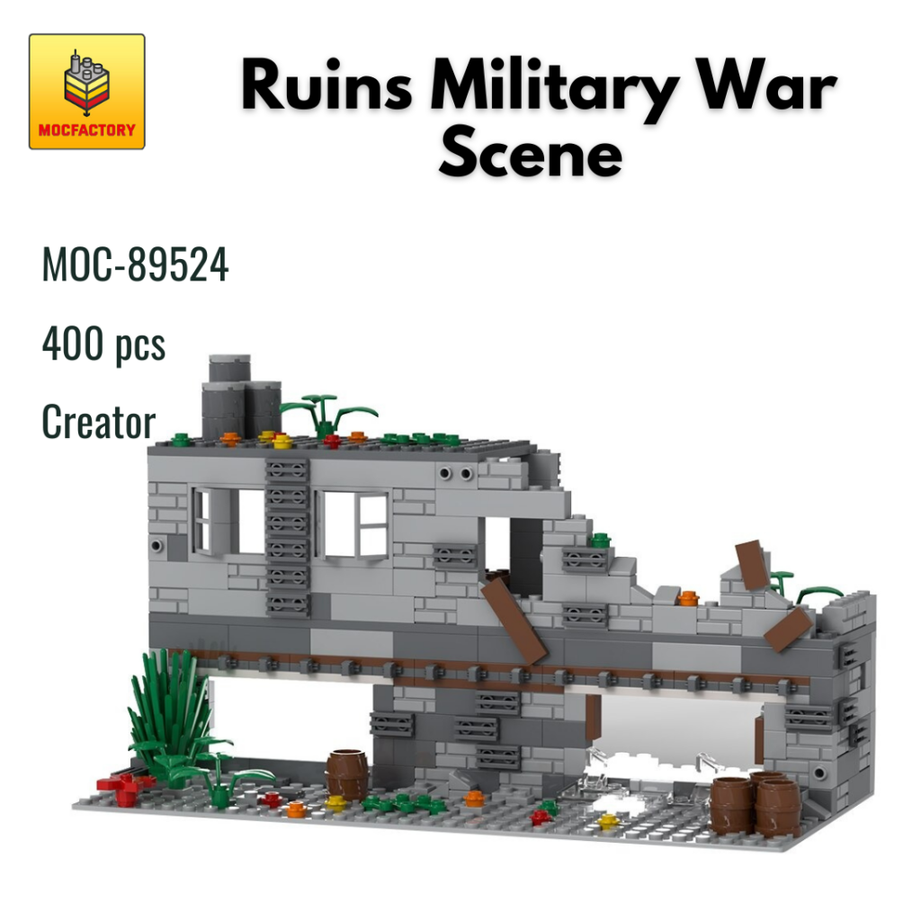 MOC-89524 Ruins Military War Scene With 400 Pieces