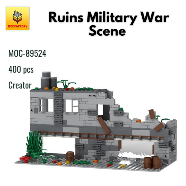 MOC 89524 Creator Ruins Military War Scene MOC FACTORY - MOULD KING