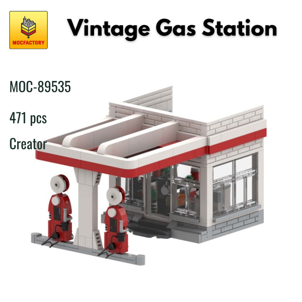 MOC-89535 Vintage Gas Station With 471 Pieces