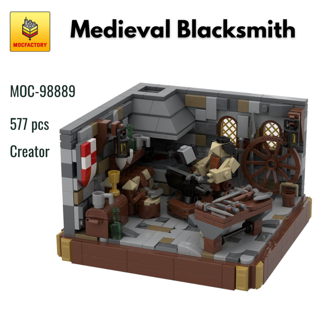 MOC-98889 Medieval Blacksmith With 577 Pieces