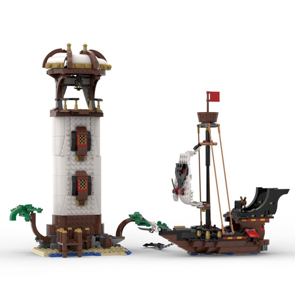 MOC-84541 Pirate Island Lighthouse With 807 Pieces