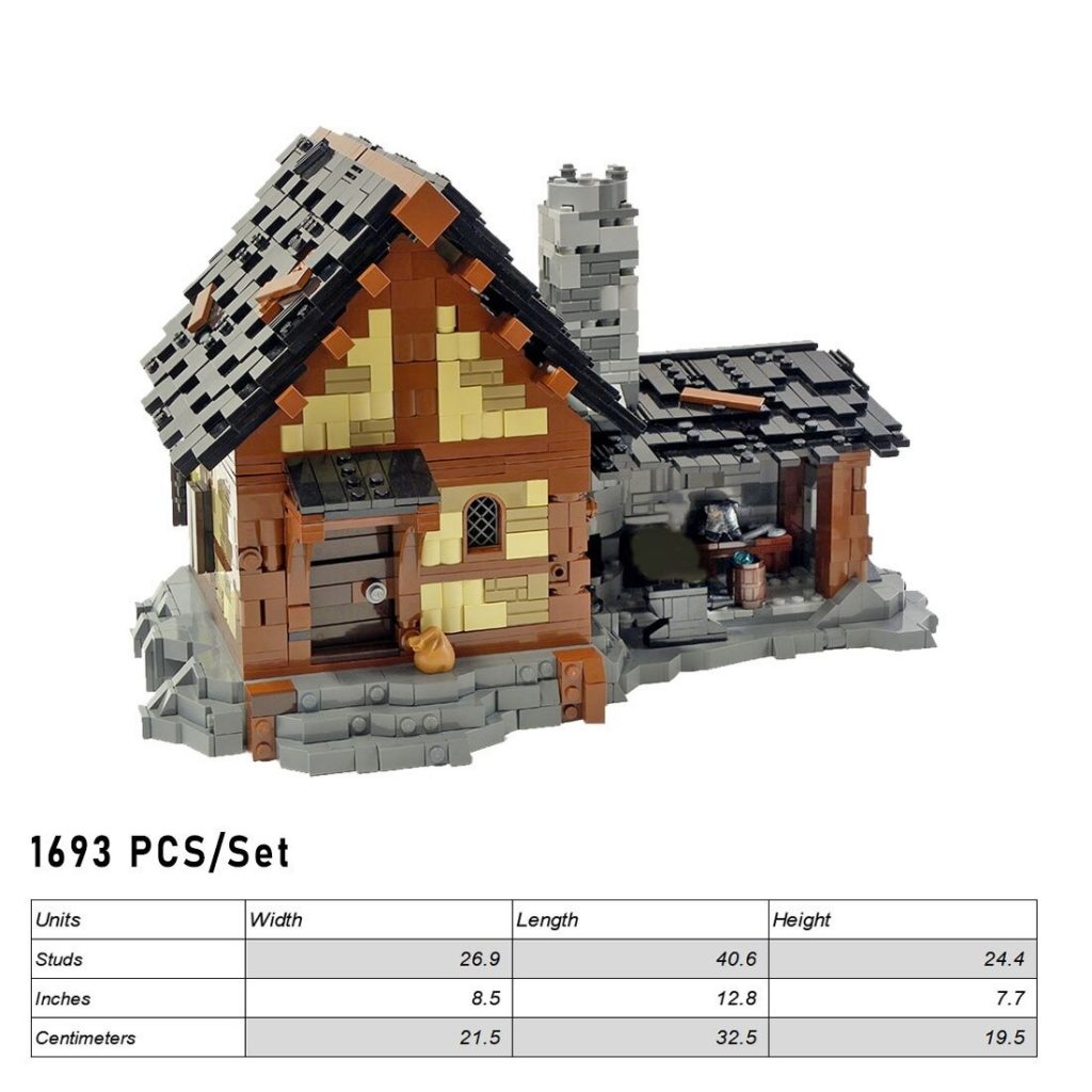 MOC-89539 Medieval Forge With 1693 Pieces