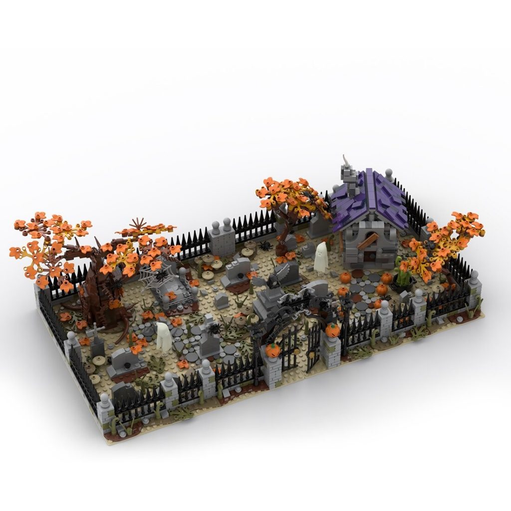 MOC-118821 Modular Haunted Cemetery With 1975 Pieces