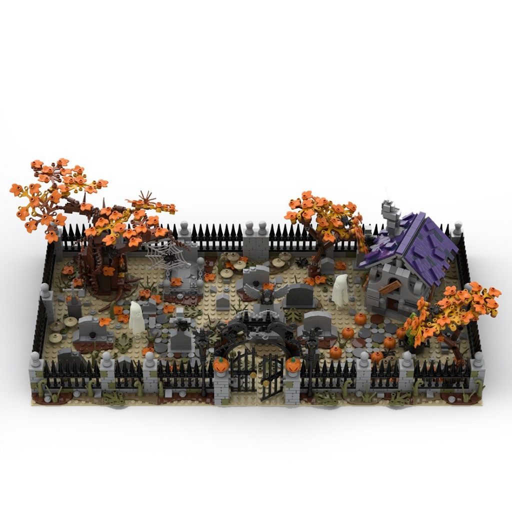 MOC-118821 Modular Haunted Cemetery With 1975 Pieces