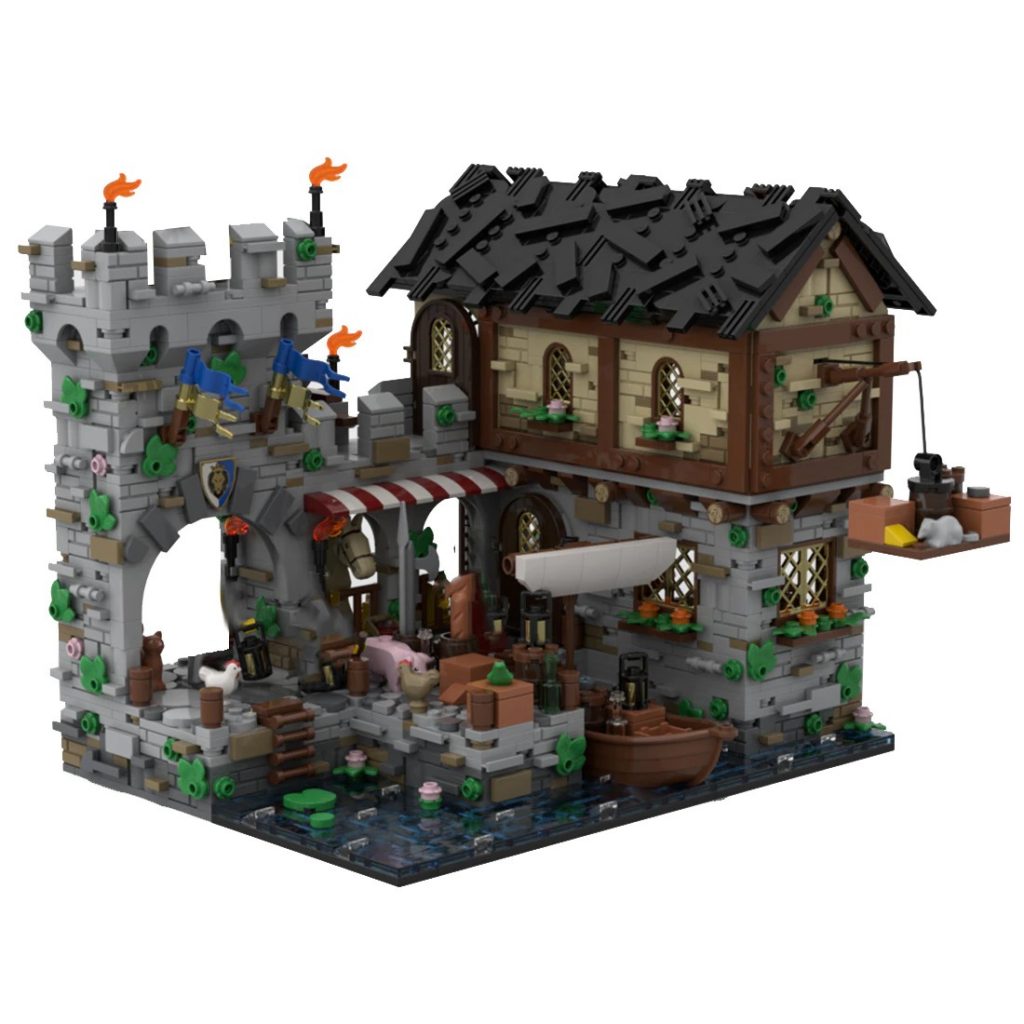 MOC-124794 Medieval Harbor Castle With 2053 Pieces