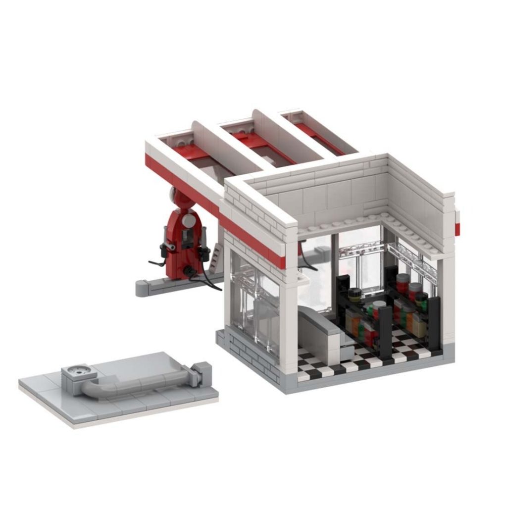 MOC-89535 Vintage Gas Station With 471 Pieces