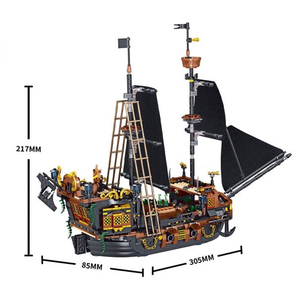 diy medieval pirate ship classic pirate main 2 - MOULD KING