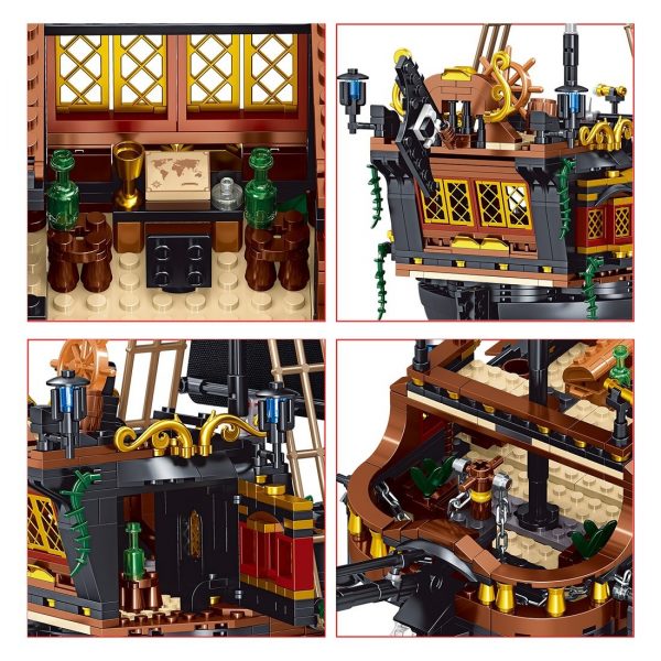 diy medieval pirate ship classic pirate main 3 - MOULD KING