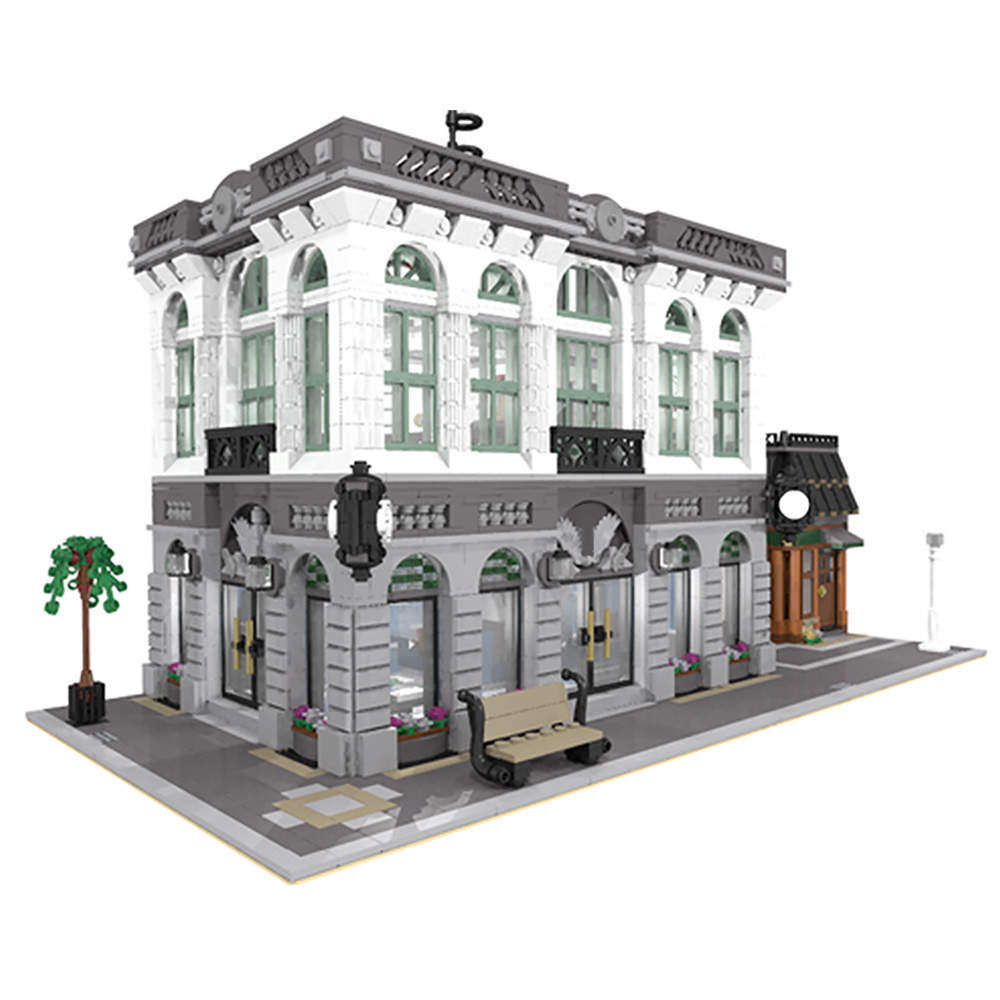 MOC 10811 Brick Bank with Coffee Shop 2 - MOULD KING