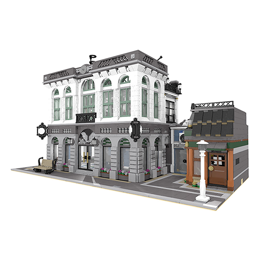 MOC 10811 Brick Bank with Coffee Shop 3 - MOULD KING