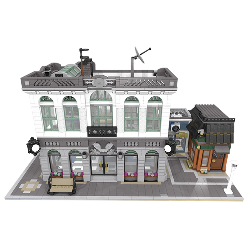MOC 10811 Brick Bank with Coffee Shop 4 - MOULD KING