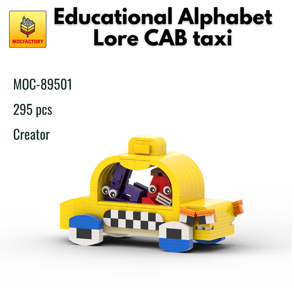 MOC Factory 89501 Educational Alphabet Lore CAB Taxi Creator Expert