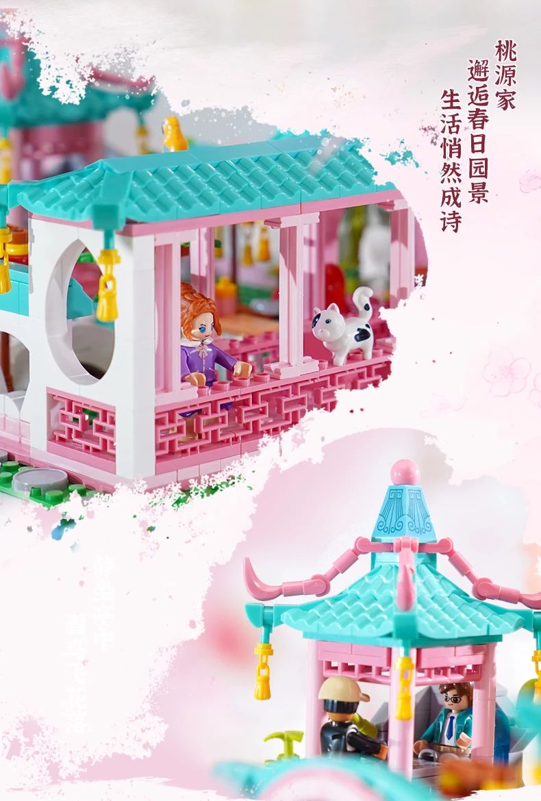 Sluban M38-B11186 Colorful Girls: Wanghe Pavilion With 1092pcs