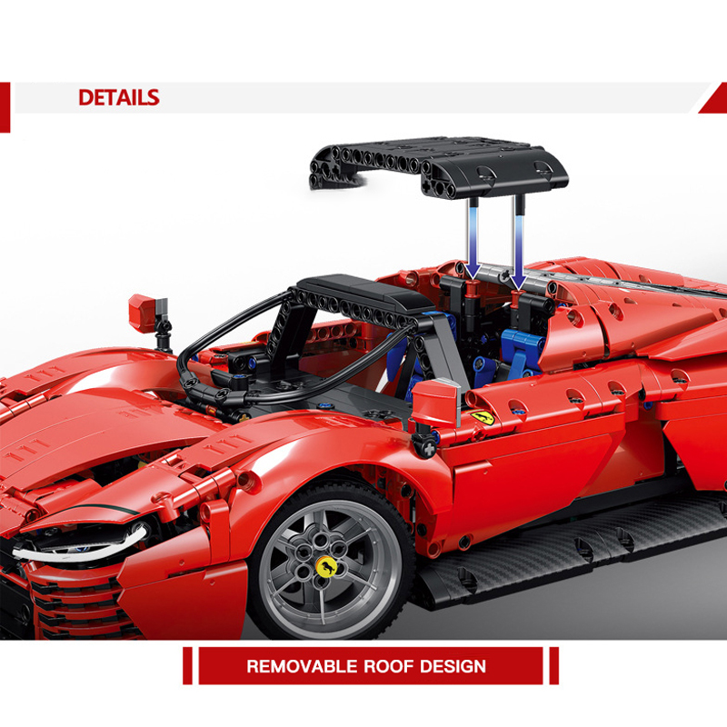 KUYU MOXING KY7070 Red Ferrari SP3 Super Car 1 - MOULD KING