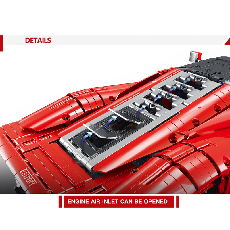 KUYU MOXING KY7070 Red Ferrari SP3 Super Car 2 - MOULD KING