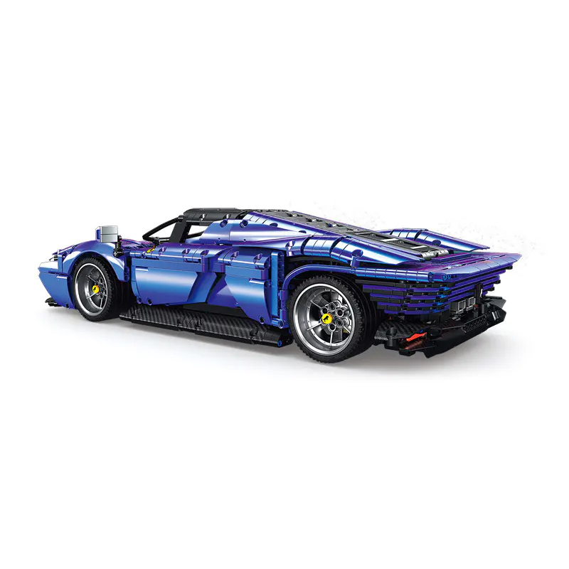 KUYU MOXING KY7071 Plated Purple Ferrari SP3 Super Car 3 - MOULD KING