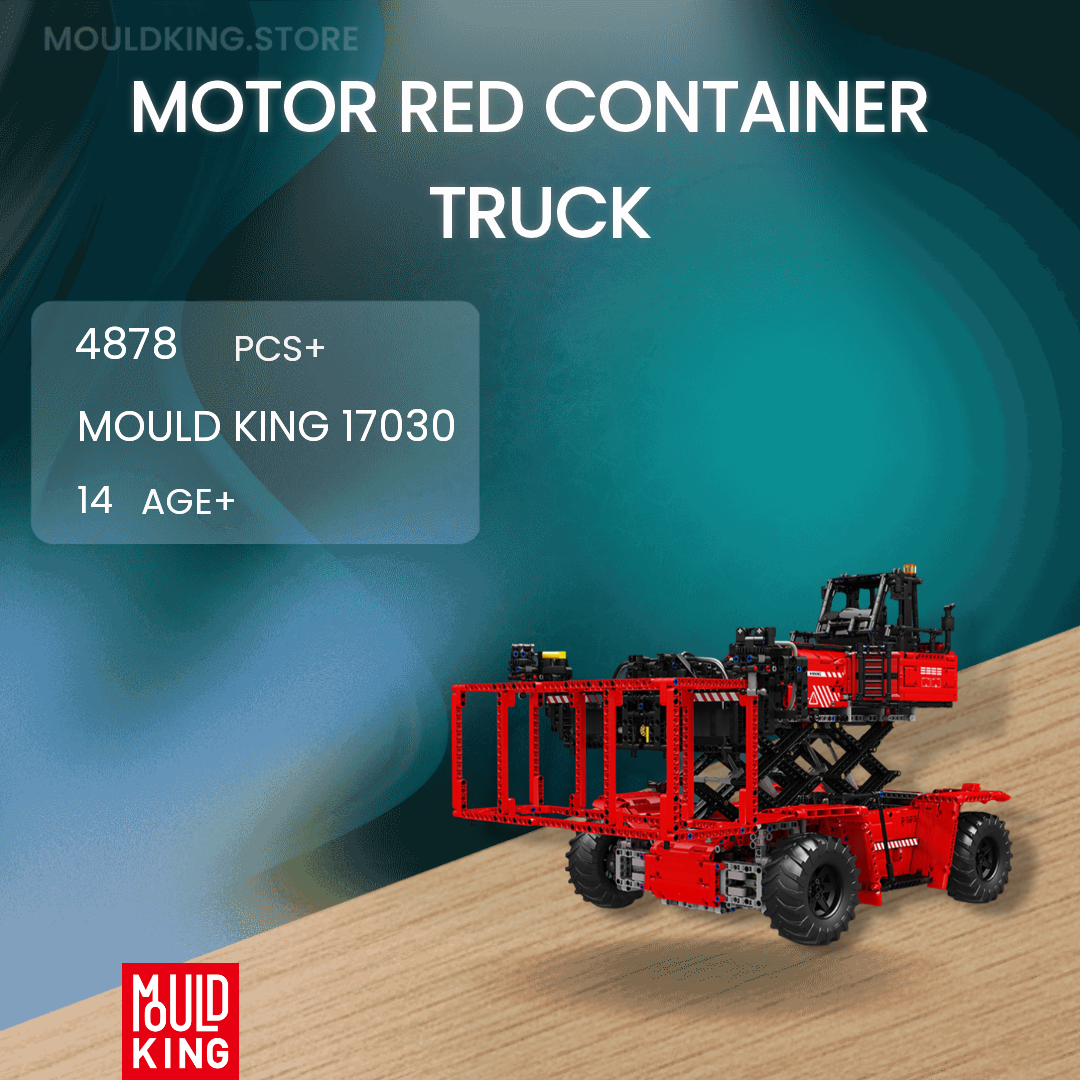 MOULD KING 17030 Motor Red Container Truck with 4878 Pieces