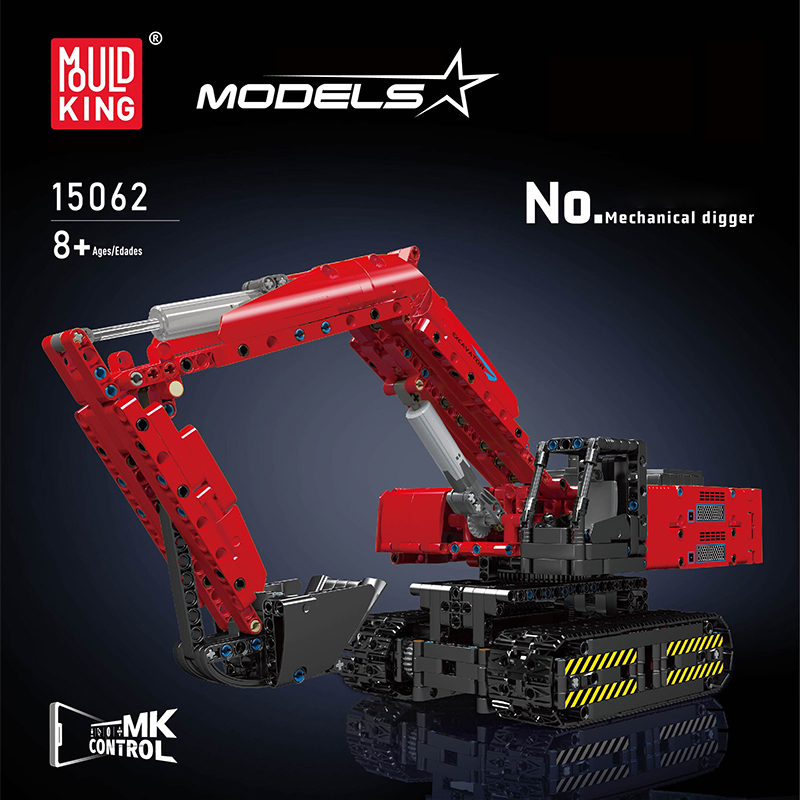 Mould King 15062 Motor Red Mechanical Digger 1 - MOULD KING