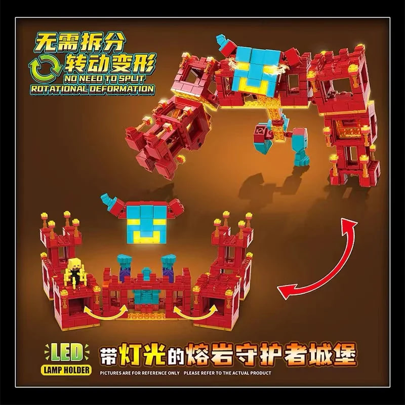 Quan Guan 753 Minecraft Village Guardian Castle with Lights 1 - MOULD KING