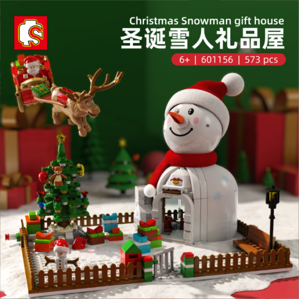 SEMBO 601156 Christmas Snowman House 1 - MOULD KING