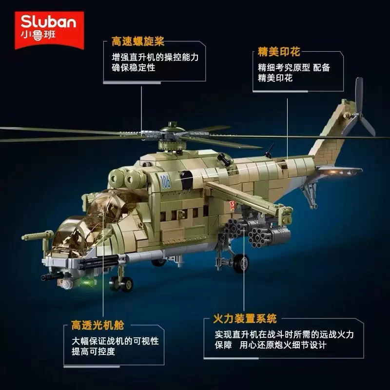 SLUBAN M38 B1137 MI 24S Armed Transport Helicopter 2 - MOULD KING