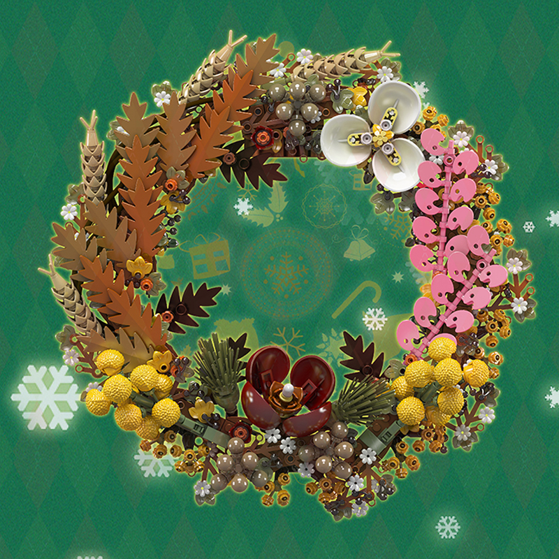 Mould King 10074 Christmas Dried Flower Wreath 2 - MOULD KING