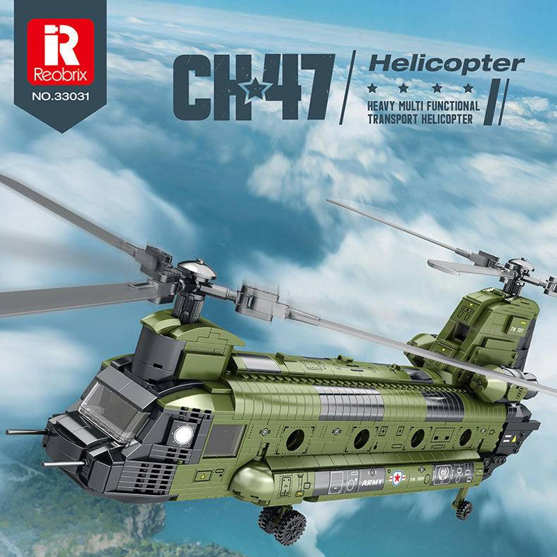 Reobrix 33031 CH 47 Heavy Multi Functional Transport Helicopter 1 - MOULD KING