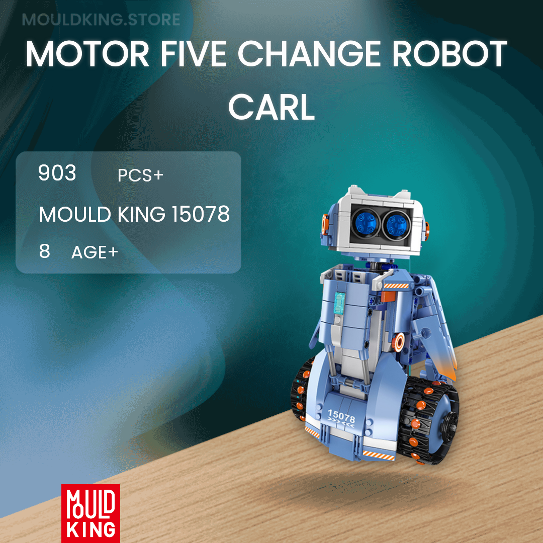 MOULD KING 15078 Motor Five Change Robot Carl with 903 Pieces