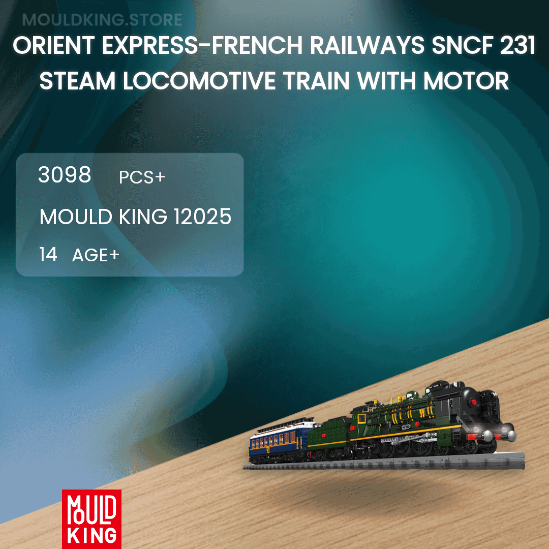 MOULD KING 12025 Orient Express-French Railways SNCF 231 Steam Locomotive  Train With Motor Technician | CADA Block