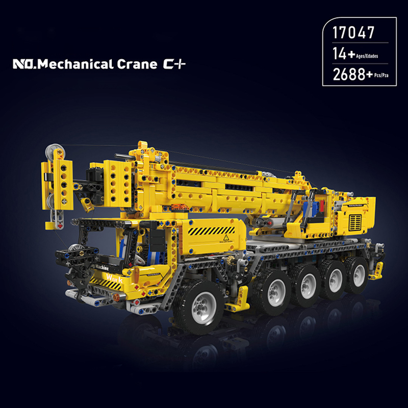 MOULD KING 17047 Mechanical Crane C+ With Motor with 2688 Pieces