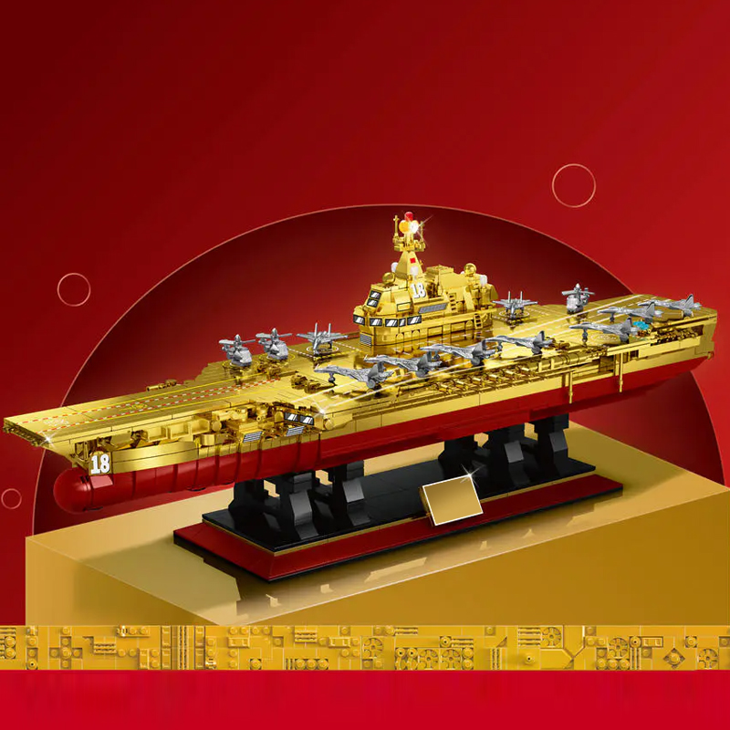 ZHEGAO GZ8888A The Ultimate Golden Version Of The Aircraft Carrier Fujian 1 1 - MOULD KING