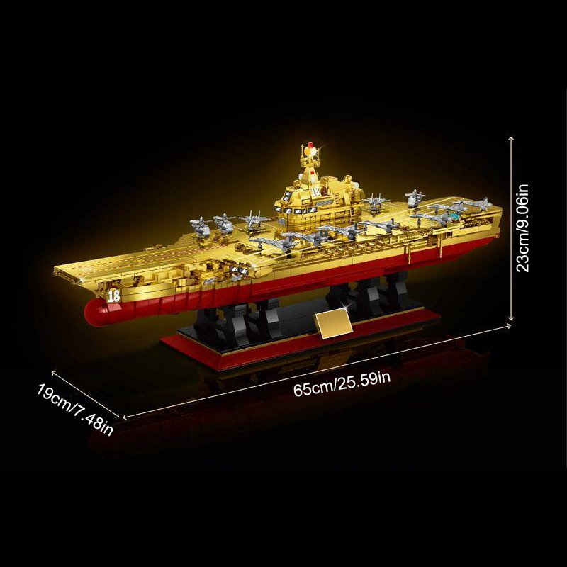 ZHEGAO GZ8888A The Ultimate Golden Version Of The Aircraft Carrier Fujian 2 1 - MOULD KING