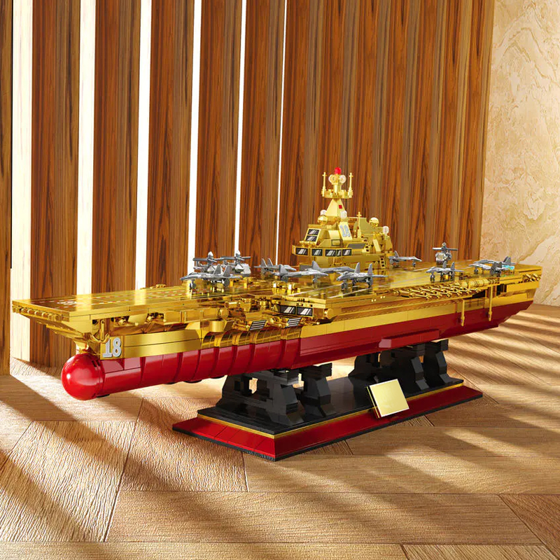 ZHEGAO GZ8888A The Ultimate Golden Version Of The Aircraft Carrier Fujian 4 - MOULD KING