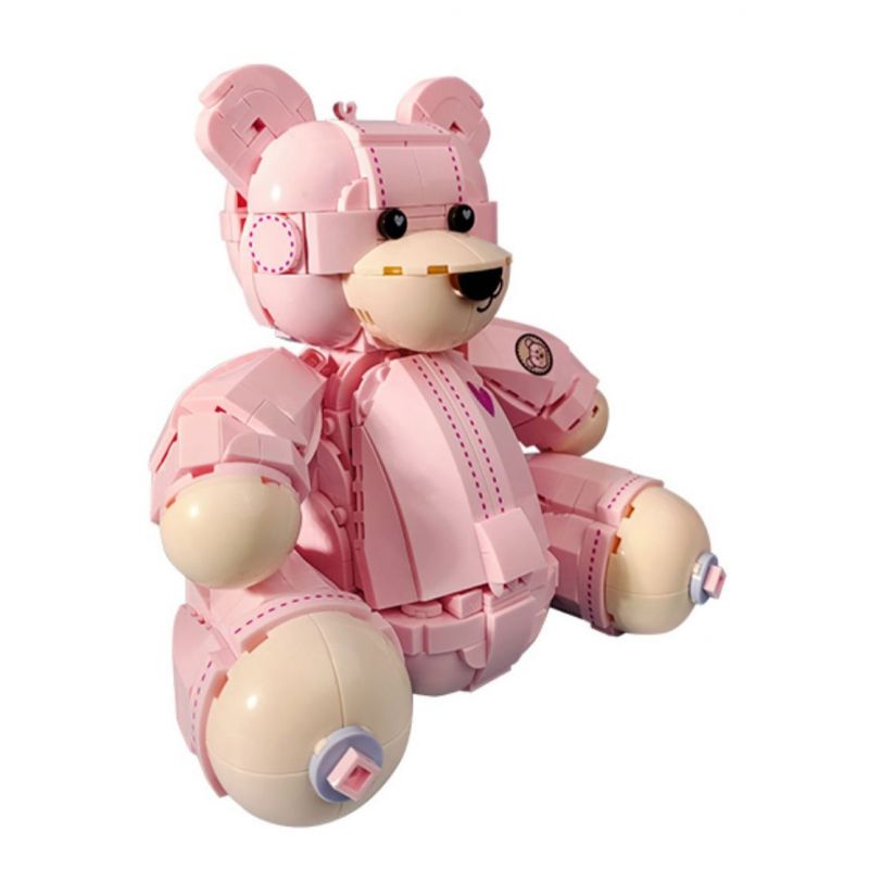 JAKI JK8135 Teddy Pink Bear Pink Roses 1 - MOULD KING