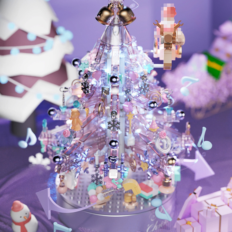 MANGE 9188 Crystal Christmas Tree Music Box 4 - MOULD KING