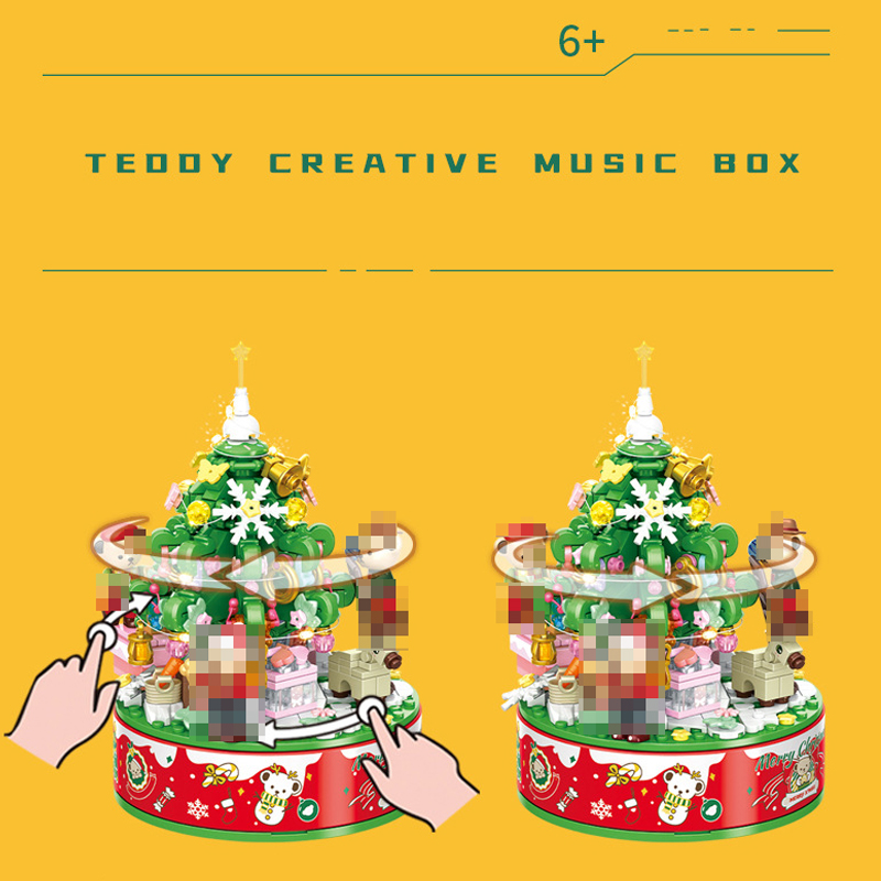 Panlos 881305 Teddy Bear Collection Christmas Music Box 4 - MOULD KING