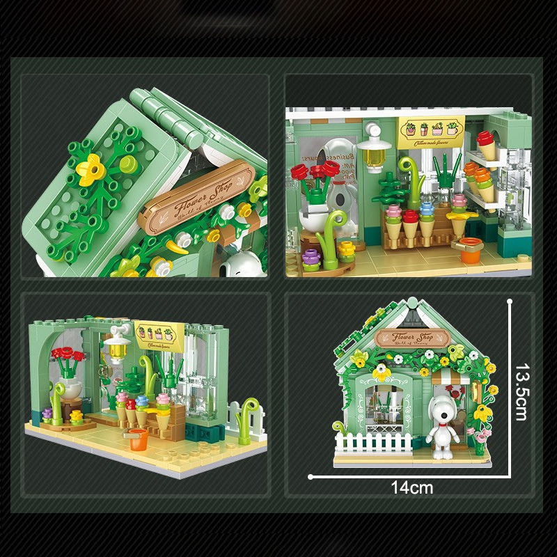 CACO S014 Peanuts Snoopy Flower Shop 3 - MOULD KING