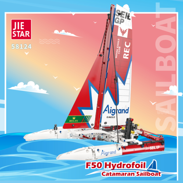 JIESTAR 58124 F50 Hydrofoil Catamaran Sailboat - MOULD KING
