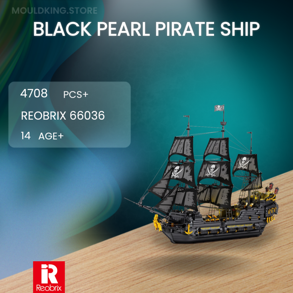 REOBRIX 66036 Black Pearl Pirate Ship with 4708 Pieces | MOULD KING