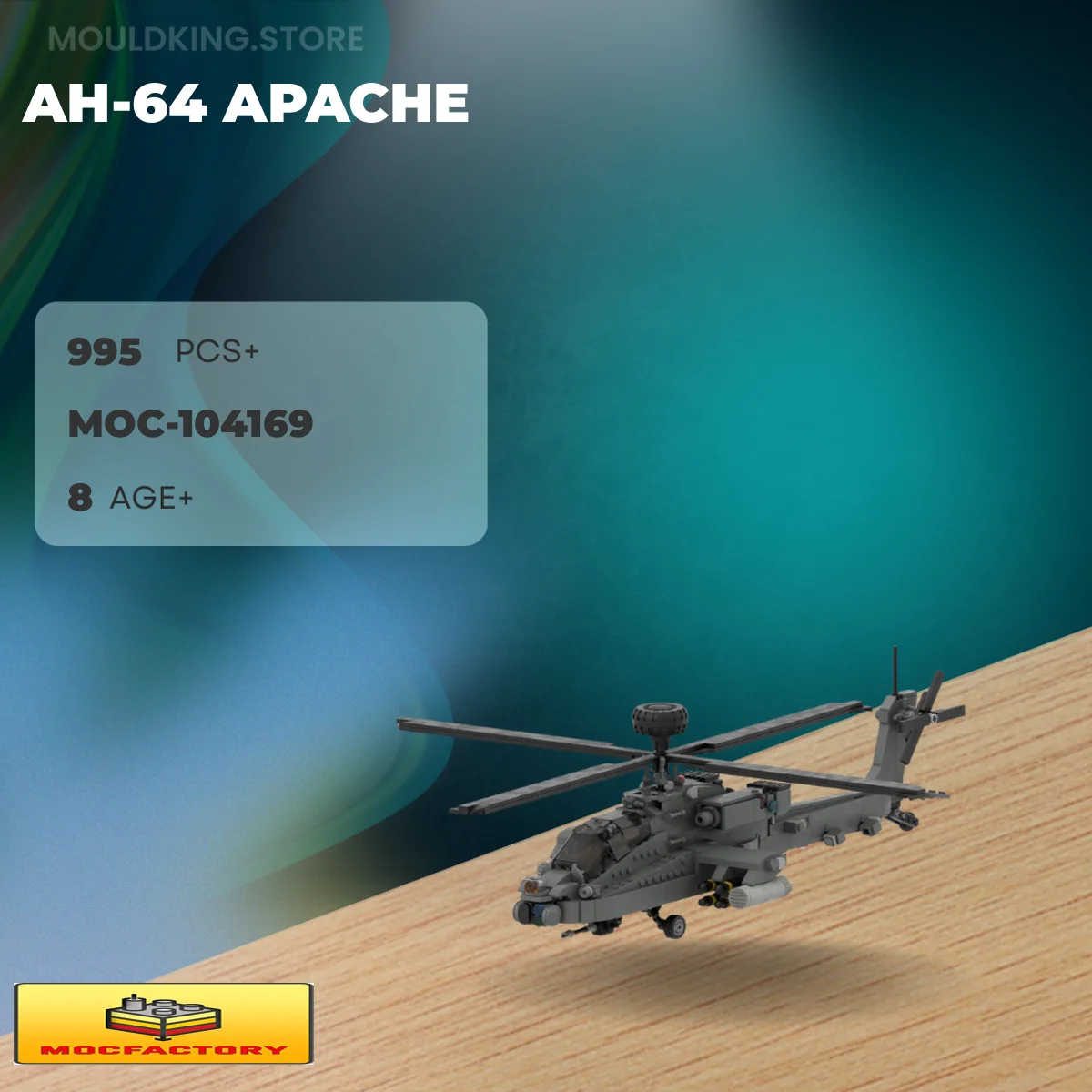 MOC Factory 104169 AH-64 APACHE with 995 Pieces | MOULD KING
